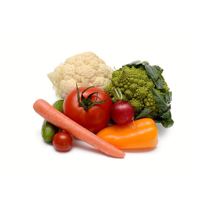 Tomatoes, Carrots, Cabbage, Cauliflower